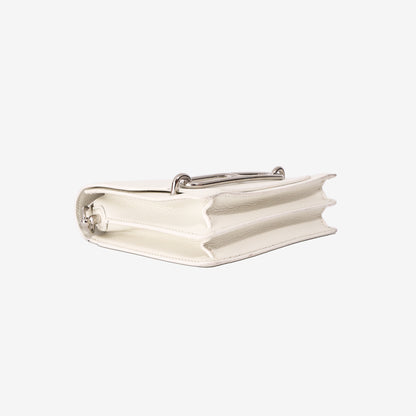 Hermès Roulis Mini Bag in White Evercolor Leather with Palladium Hardware