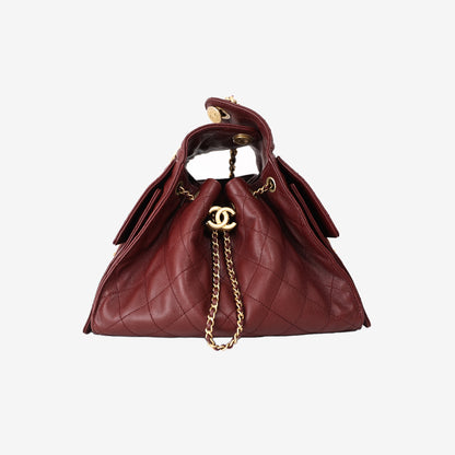 Chanel 25 Hobo Bag Small in Burgundy Caviar Leather with Gold Hardware (Contact to Enquire)