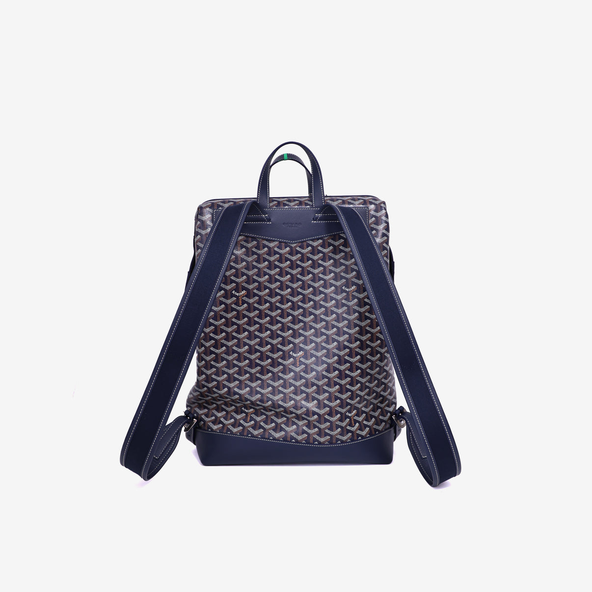 Goyard Cisalpin Backpack in Navy Goyardine Canvas with Palladium Hardware back view