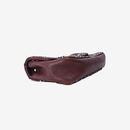 Chanel Paris-Dallas Metal Beauty Flap Bag in Burgundy Calfskin Leather with Silver Hardware