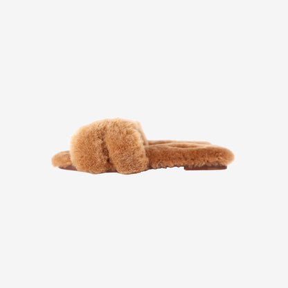 Hermès Oran Sandals in Naturel Shearling (Size 38.5)