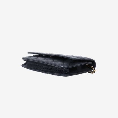 Chanel Wallet on Chain in Black Caviar Leather with Gold Hardware