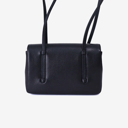 Chanel 26P Preppy Flap Mini Bag in Black Calfskin Leather with Gold Hardware back view