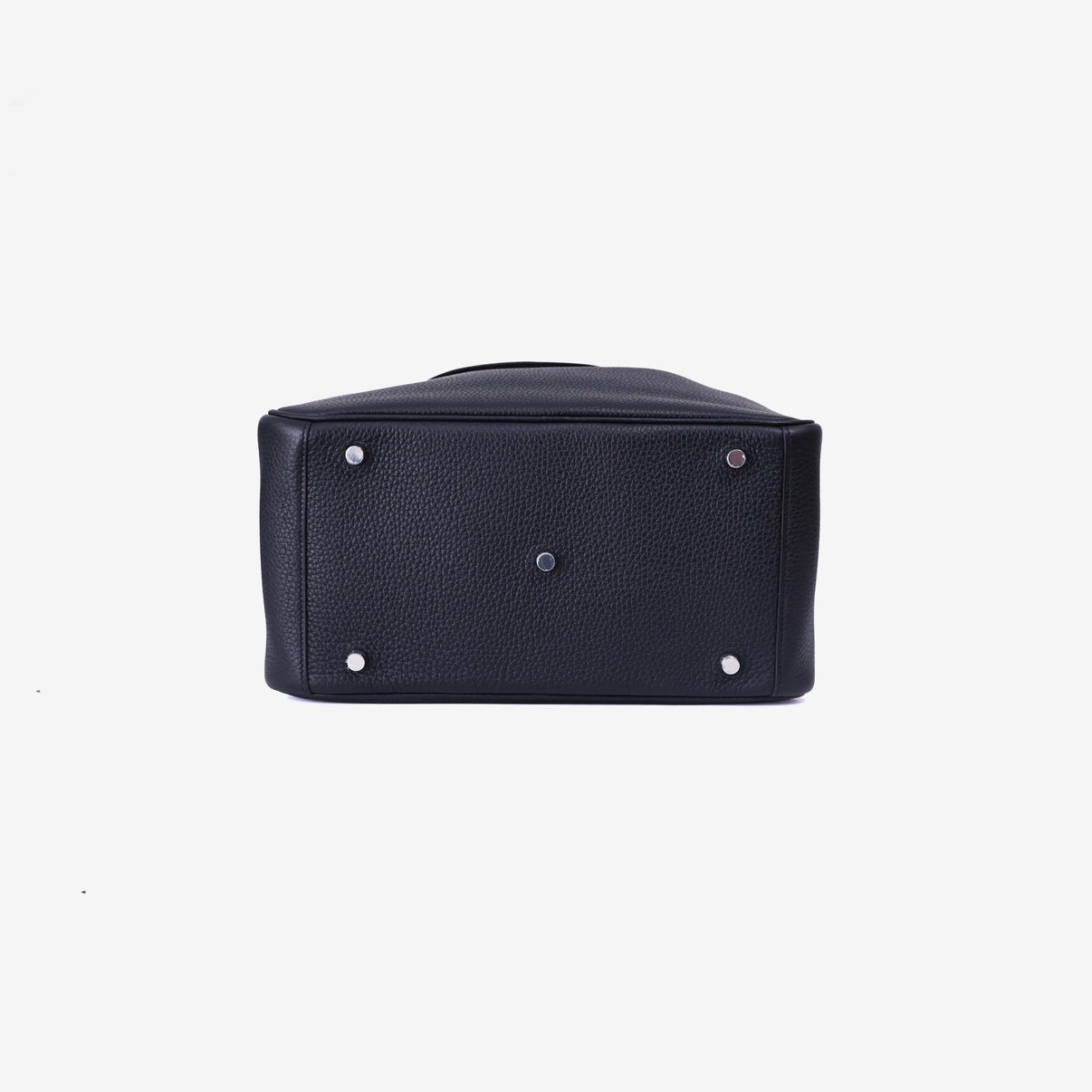 Hermès Lindy 30 in Noir Clemence Leather with Palladium Hardware bottom view