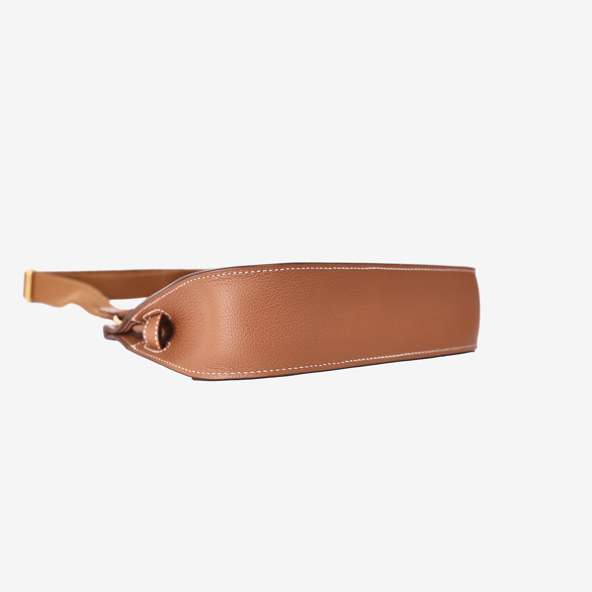 Hermès Jypsière in Gold Evercolor Leather with Gold Hardware bottom side view