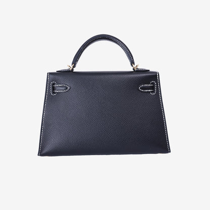 Hermès Mini Kelly 20 HSS in Black Epsom Leather with Gold Hardware back view