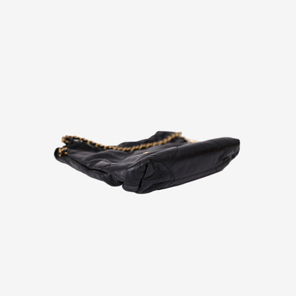 Chanel 22 Mini in Black Shiny Calfskin with Gold Hardware