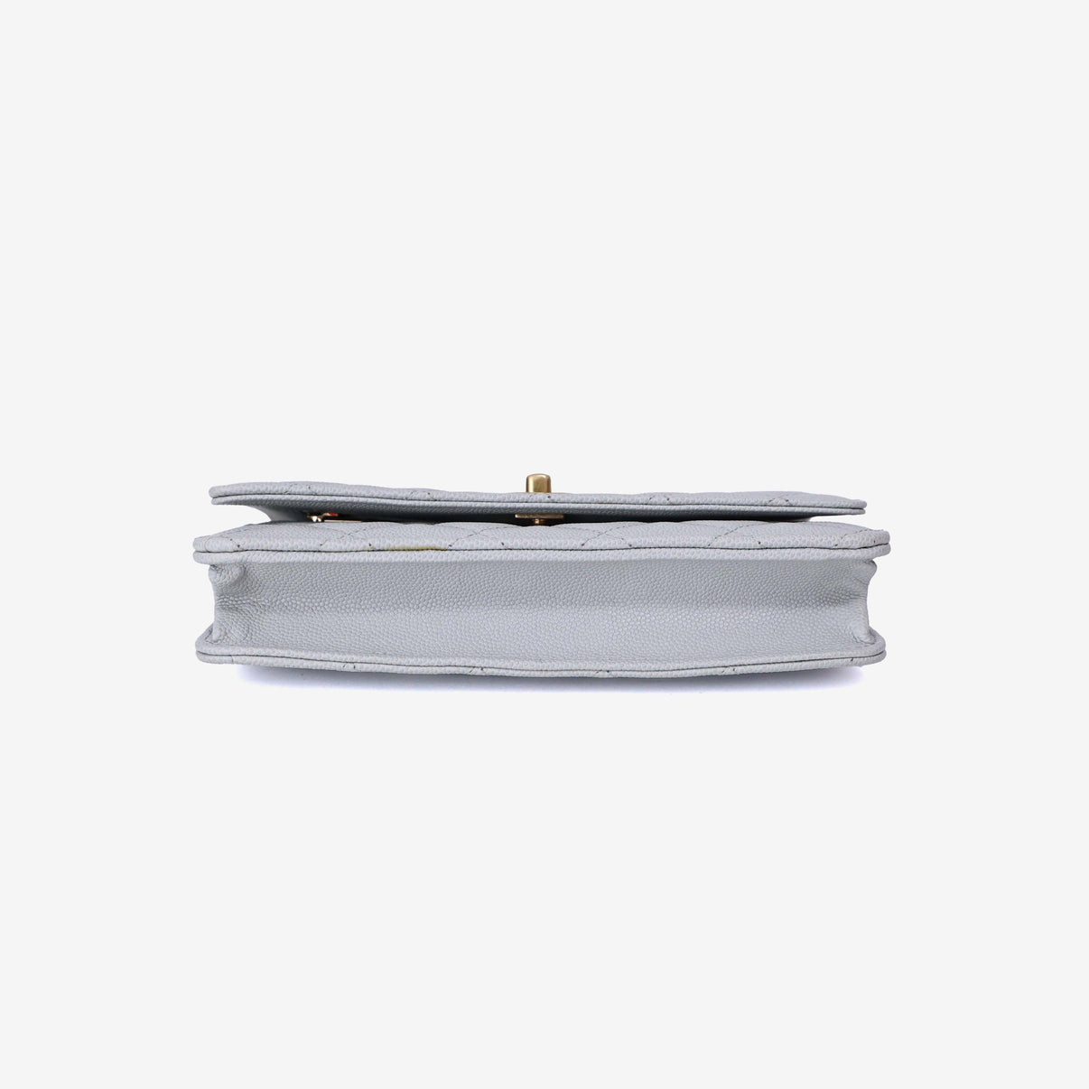 Chanel Wallet on Chain in Grey Caviar Leather with Gold Hardware bottom view