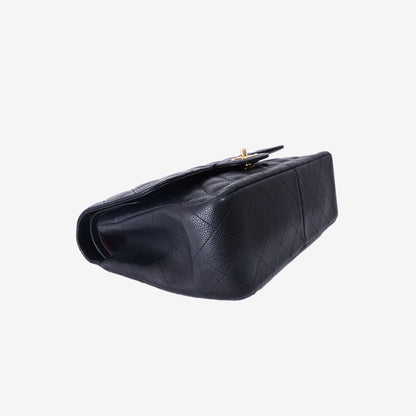 Chanel Classic Large Flap Bag in Black Caviar Leather with Gold Hardware
