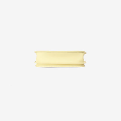 Hermès Evelyne 29 in Jaune Poussin Epsom Leather with Palladium Hardware bottom view
