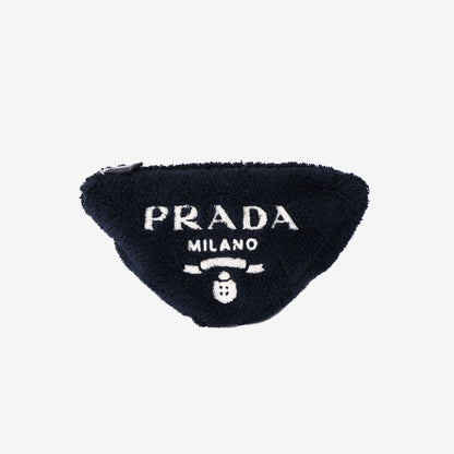 Prada Terry Cloth Triangle Bag in Black with Silver Hardware