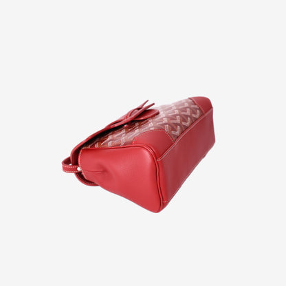 Goyard Saïgon Souple Mini Bag in Red Goyardine Canvas/Chevroches Calfskin with Palladium Hardware