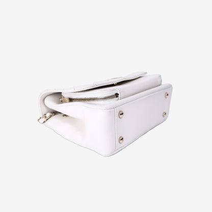 Chanel Business Affinity Flap Bag in White Caviar Leather with Gold Hardware