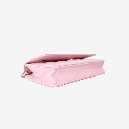 Chanel Wallet on Chain in Pink Caviar Leather with Gold Hardware