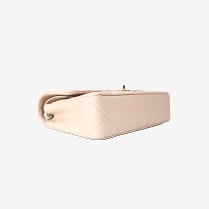 Chanel Classic Medium Flap Bag in Beige Caviar Leather with Gold Hardware