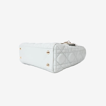 Lady Dior Bag in Light Green Lambskin Leather with Gold Hardware