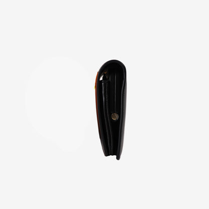 Chanel 26K Clutch Bag in Black Shiny Lambskin Leather with Gold-Tone Metal