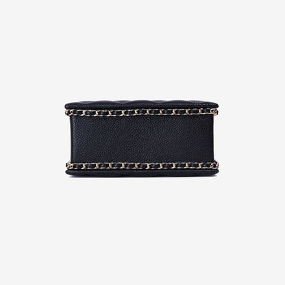 Chanel Evening Box Bag in Black Caviar Leather with Gold Hardware