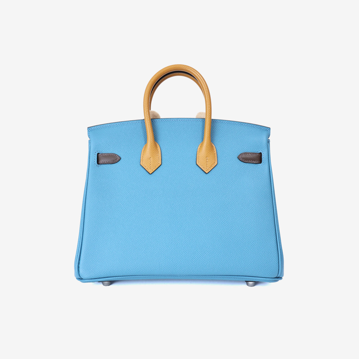 Hermès Birkin 25 in Bleu Jean/Ecorce/Sesame Epsom Leather with Palladium Hardware back view