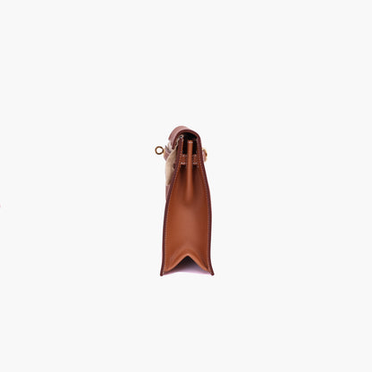 Hermès Kelly Danse in Gold Evercolor Leather with Gold Hardware side view
