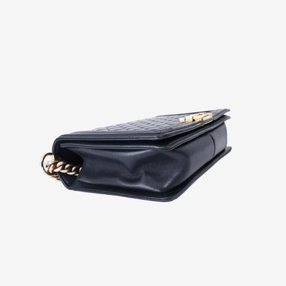 Chanel Boy Bag in Black Quilted Lambskin Leather with Gold Hardware
