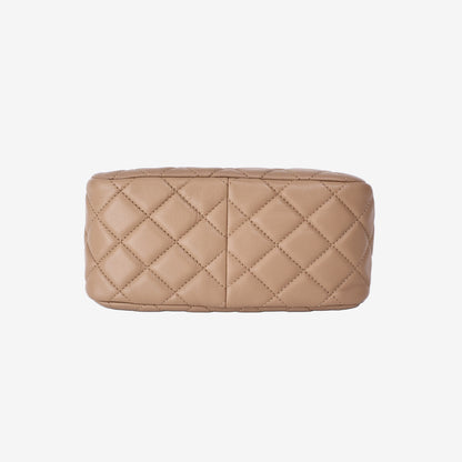 Chanel Pearl Crush Hobo Bag in Beige Lambskin Leather with Gold Hardware