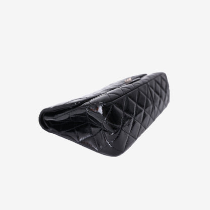 Chanel 2.55 Reissue Bag in Black Calfskin Leather with Silver Hardware