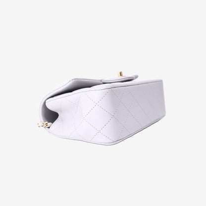 Chanel Top Handle Bag in Grey Lambskin with Gold Hardware