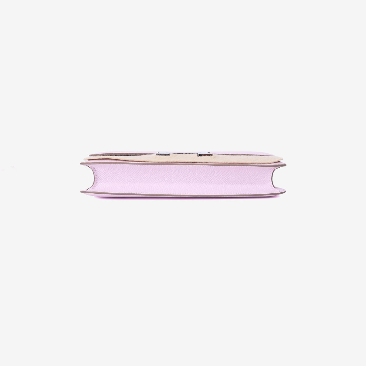 Hermès Constance Elan in Mauve Pale Epsom Leather with Palladium Hardware bottom view