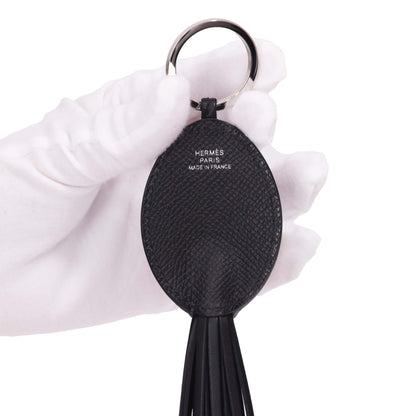 Hermès Poulpe Key Ring in Noir and Blanc Epsom Calfskin and Milo Lambskin