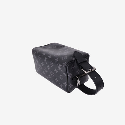 Louis Vuitton Locker Dopp Kit in Black Monogram Eclipse Canvas with Ruthenium Hardware