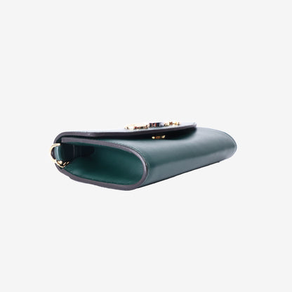 Gucci Zumi Mini Shoulder Bag in Green Calfskin Leather with Mixed Hardware