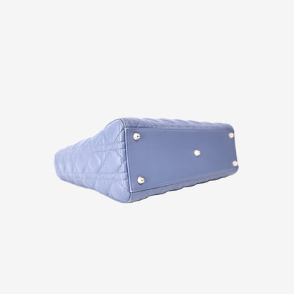 Lady Dior Bag in Blue Lambskin Leather with Gold Hardware