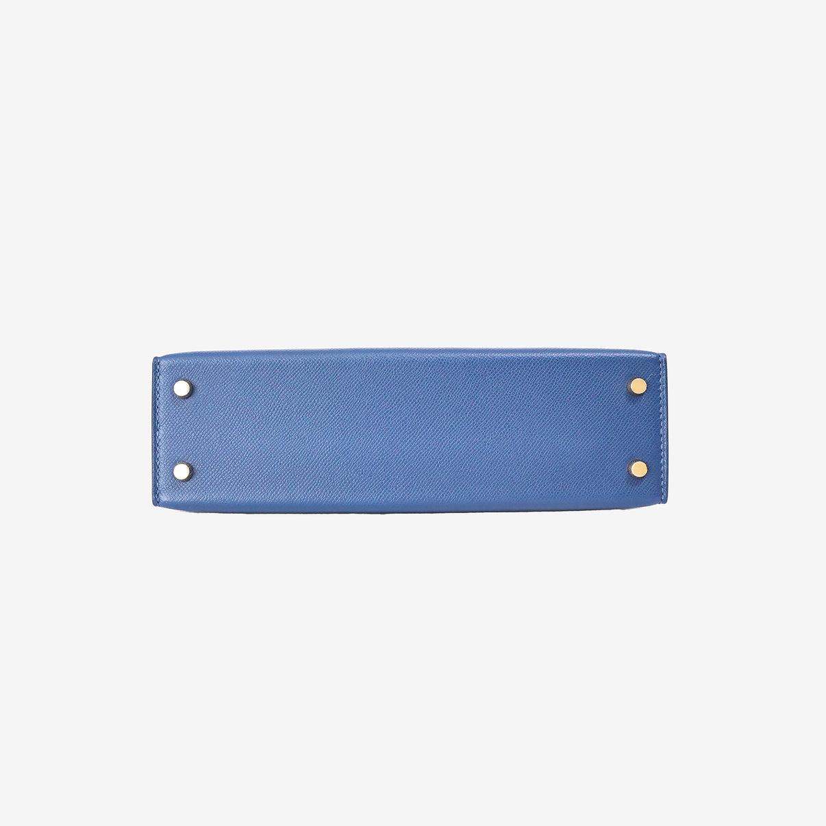 Hermès Mini Kelly II in Deep Blue Madame Leather with Gold Hardware bottom view