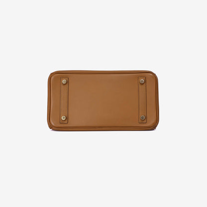 Hermès Birkin 25 in Bronze Doré Swift Leather with Gold Hardware bottom view