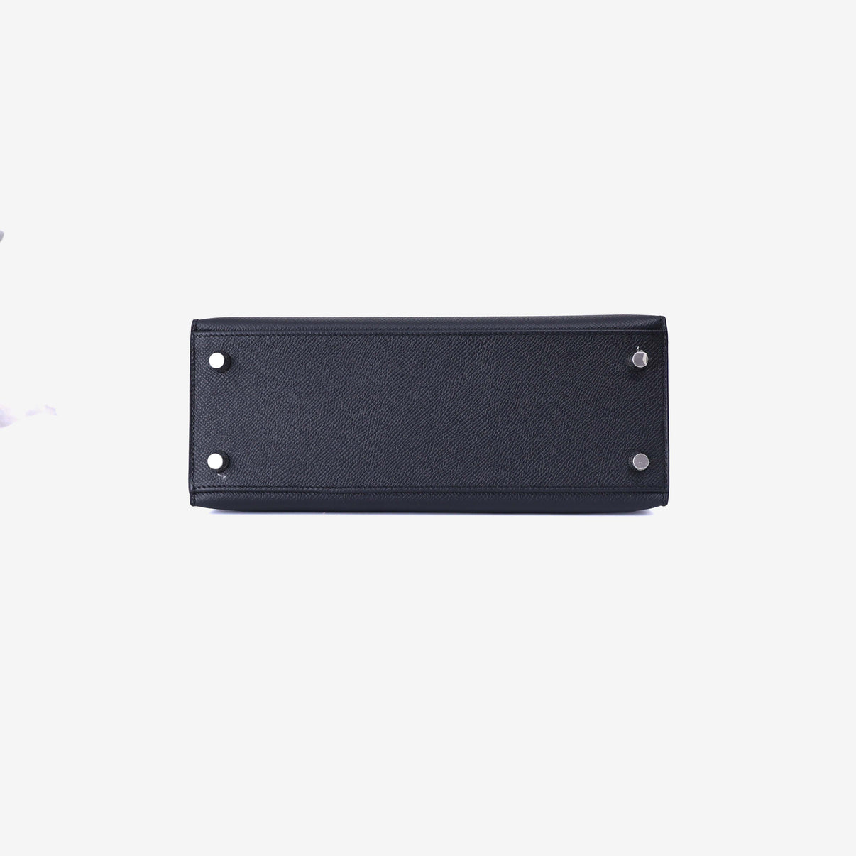 Hermès Kelly 25 in Noir Epsom Leather with Palladium Hardware bottom view
