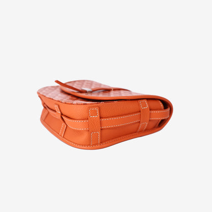 Goyard Belvédère Handbag in Orange Goyardine Canvas with Silver Hardware