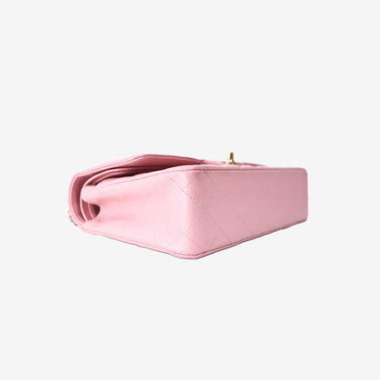 Chanel Classic Medium Flap Bag in Pink Caviar Leather with Gold Hardware