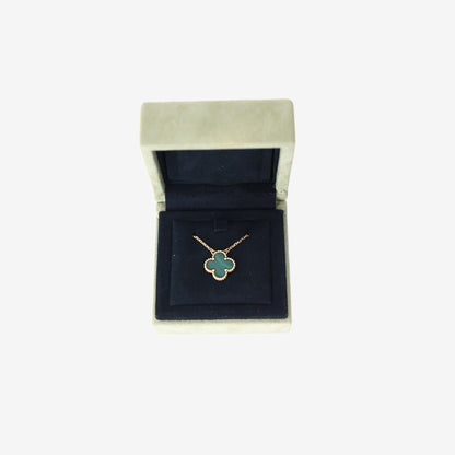 Van Cleef & Arpels Vintage Alhambra Pendant in Yellow Gold & Green Malachite