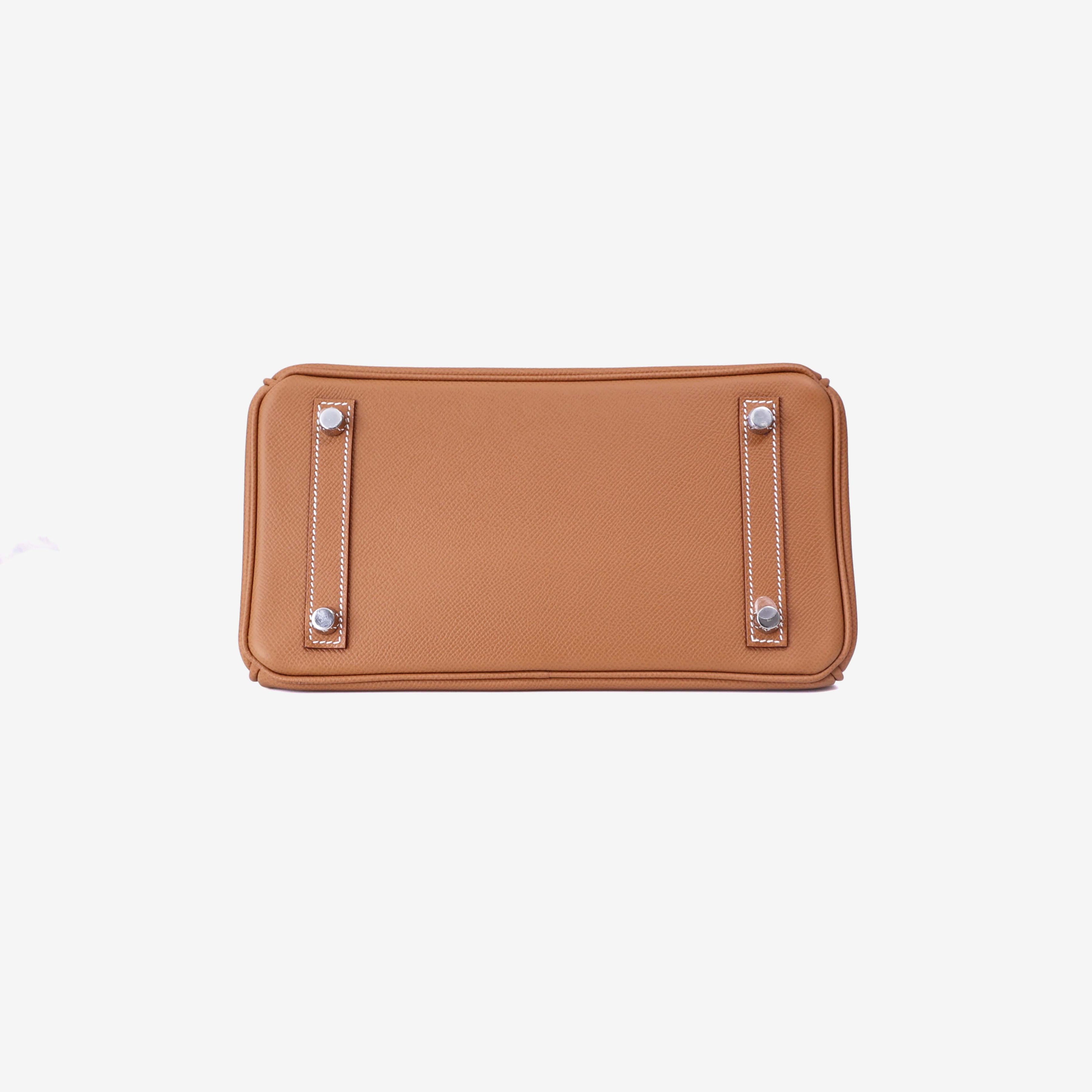 Hermès Birkin 25 in Gold Epsom Leather with Palladium Hardware bottom view