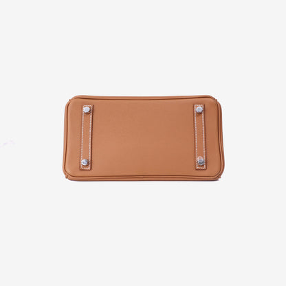 Hermès Birkin 25 in Gold Epsom Leather with Palladium Hardware bottom view