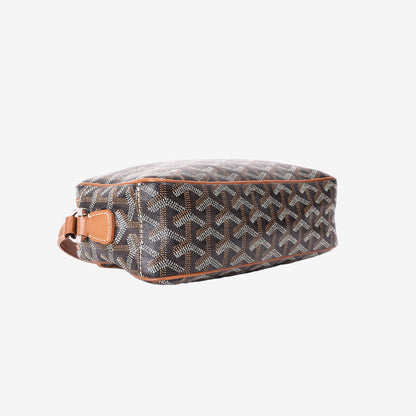 Goyard Cap-Vert PM Bag in Brown Goyardine Canvas with Silver Hardware