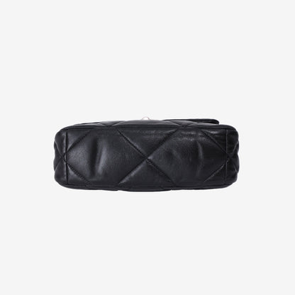 Chanel 19 Bag in Black Lambskin Leather with Silver Hardware