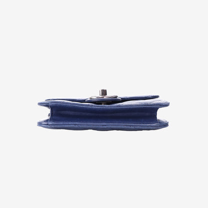 Chanel Crossing Times Flap Bag in Navy Lambskin Leather with Gold Hardware