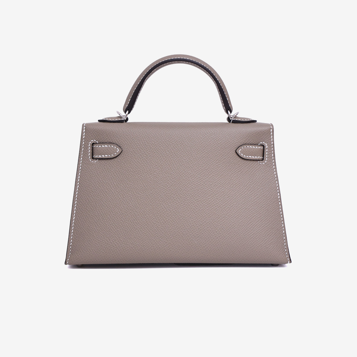 Hermès Mini Kelly 20 in Gris Foncé Epsom Leather with Palladium Hardware back view