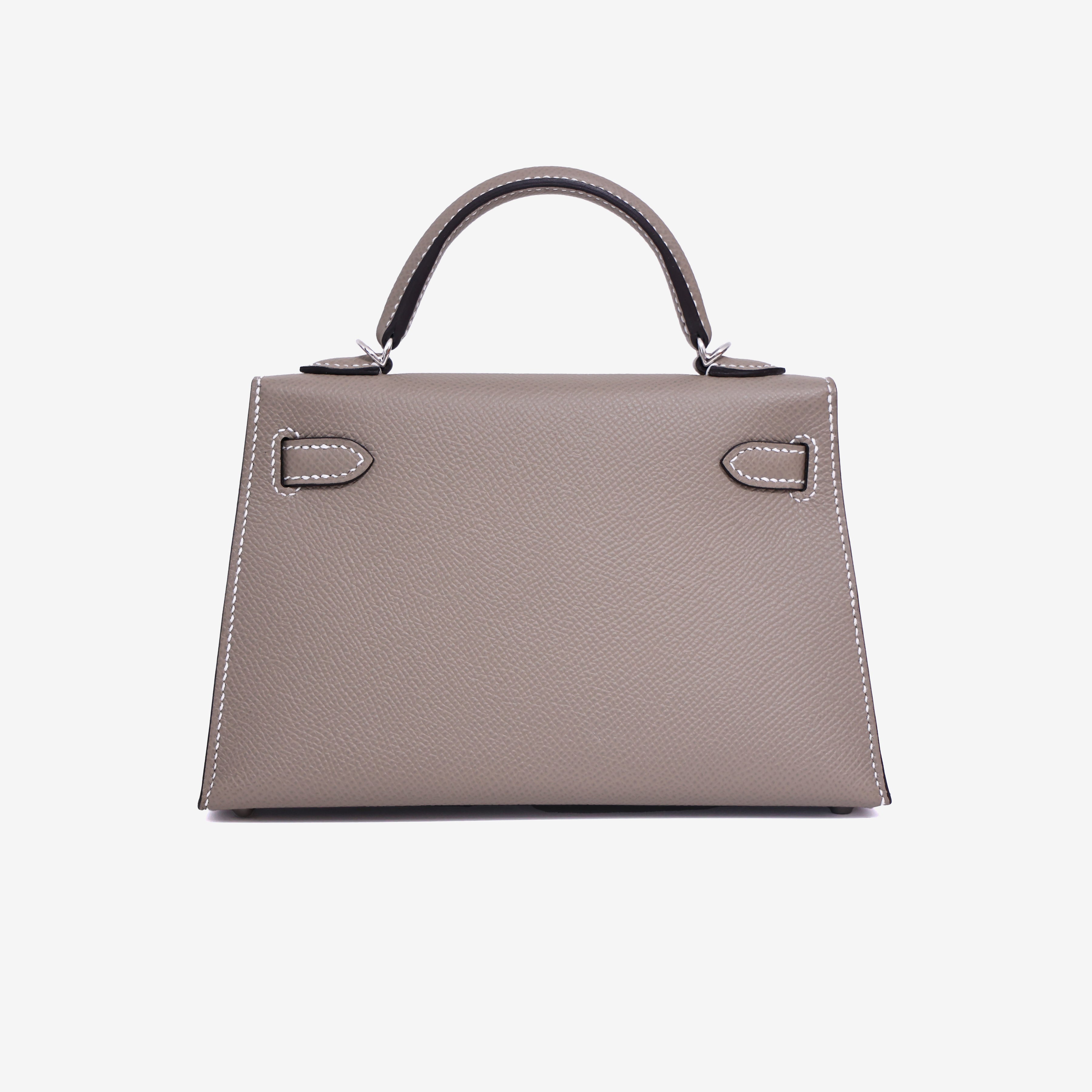 Hermès Mini Kelly 20 in Gris Foncé Epsom Leather with Palladium Hardware back view