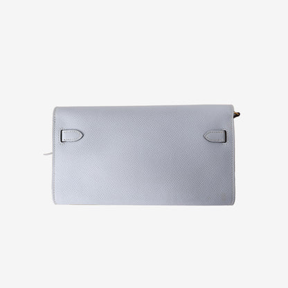 Hermès Kelly To Go Wallet in Bleu Epsom Leather with Gold-Plated Hardware