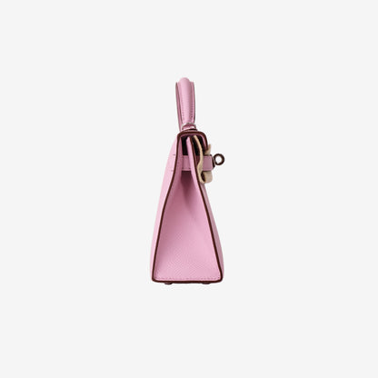 *HOT* Hermès Mini Kelly 20 in Mauve Sylvestre Epsom Leather with Palladium-Plated Hardware