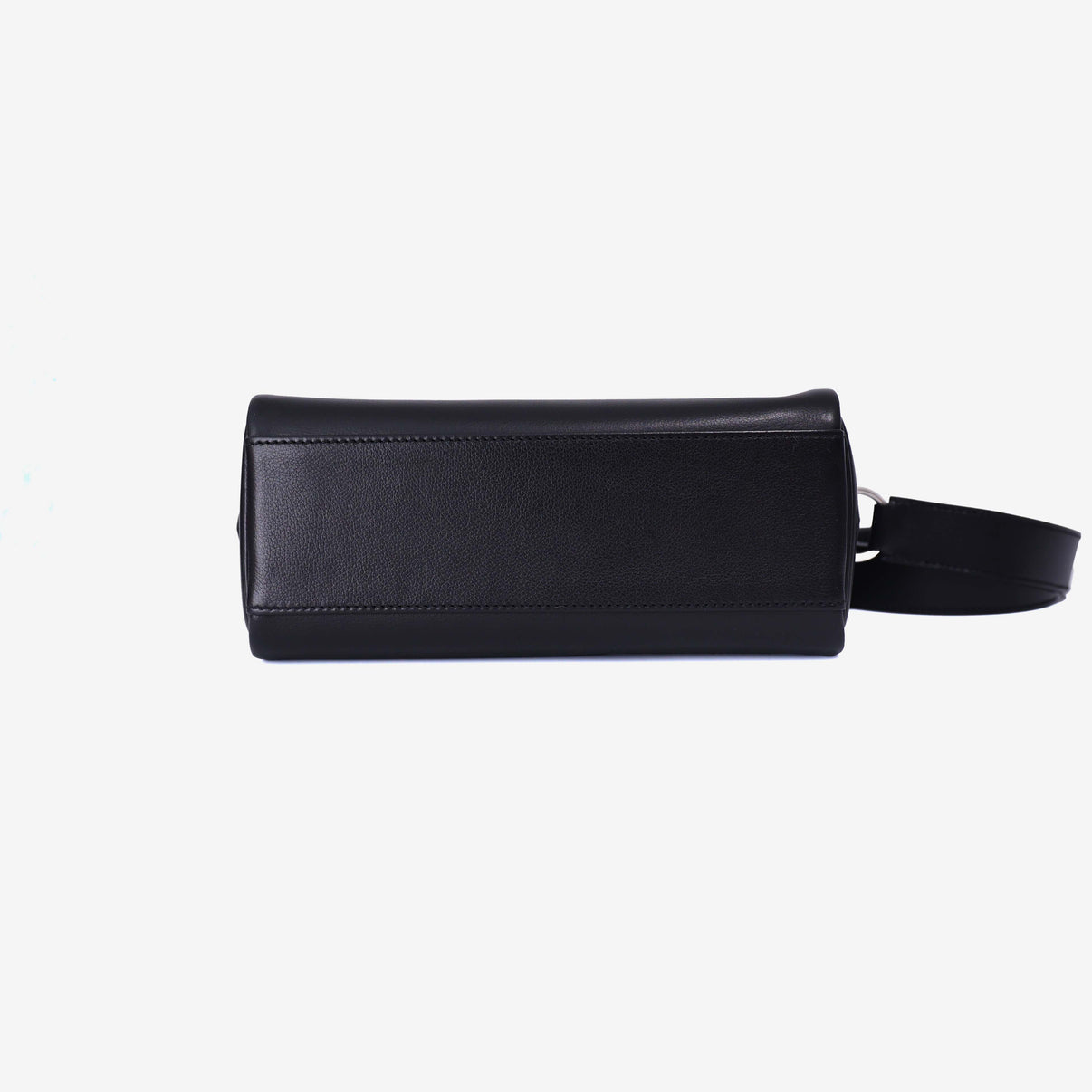 Hermès Kelly Messenger in Noir Evergrain Leather with Palladium Hardware bottom view