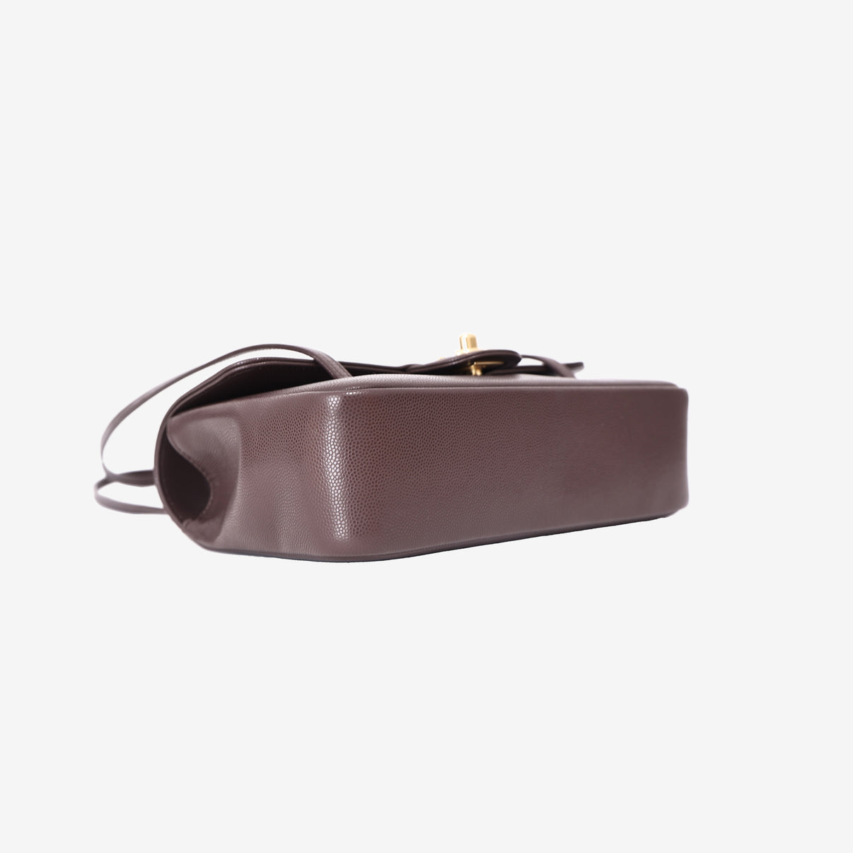 Chanel Preppy Coco Small in Dark Brown Calfskin Leather with Gold Hardware bottom side view